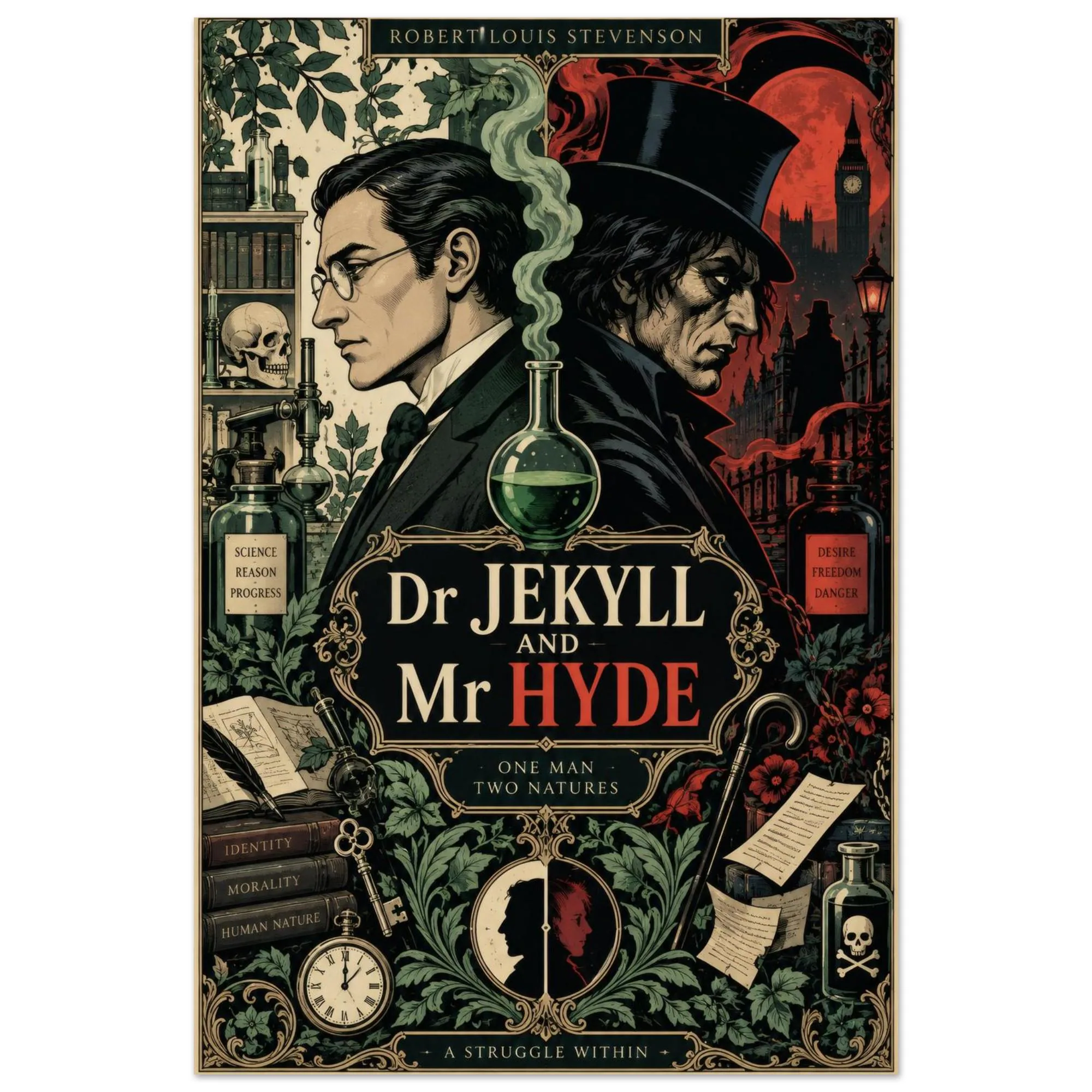 Dr Jekyll and Mr Hyde Poster — Vector poster