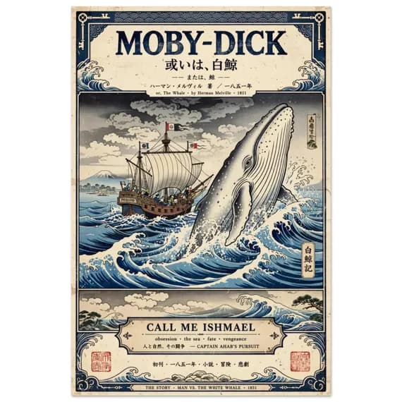 Moby Dick Ukiyo-e Poster — póster japonés