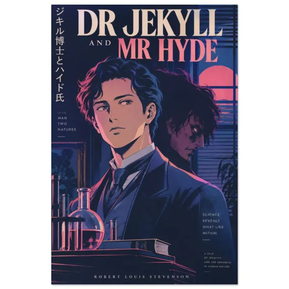 Póster retro de Dr. Jekyll y Mr. Hyde — póster city pop