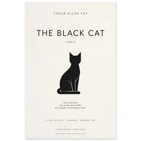 The Black Cat Minimalist Poster — póster minimalista