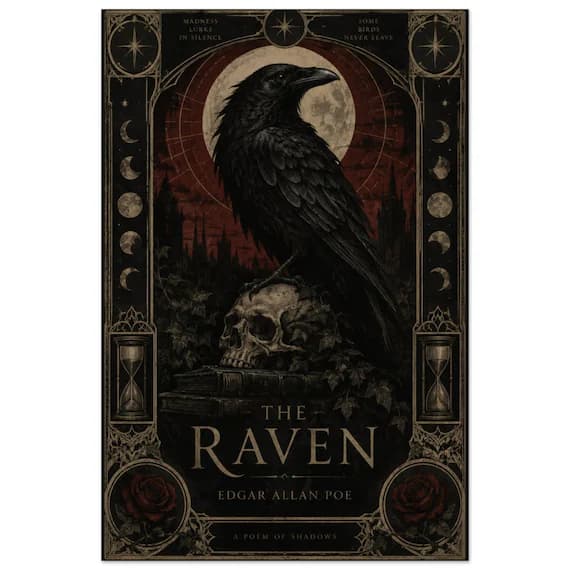 Póster de la carta del cuervo del tarot — póster tarot