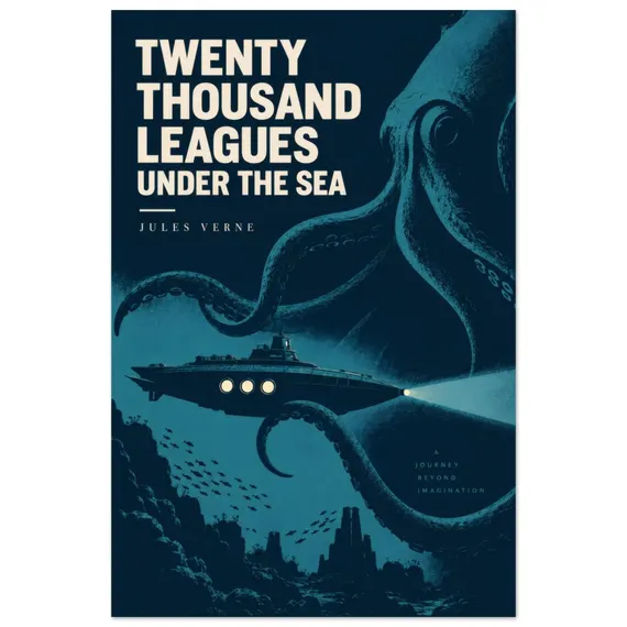 Twenty Thousand Leagues Under the Sea Poster — Duotone poster