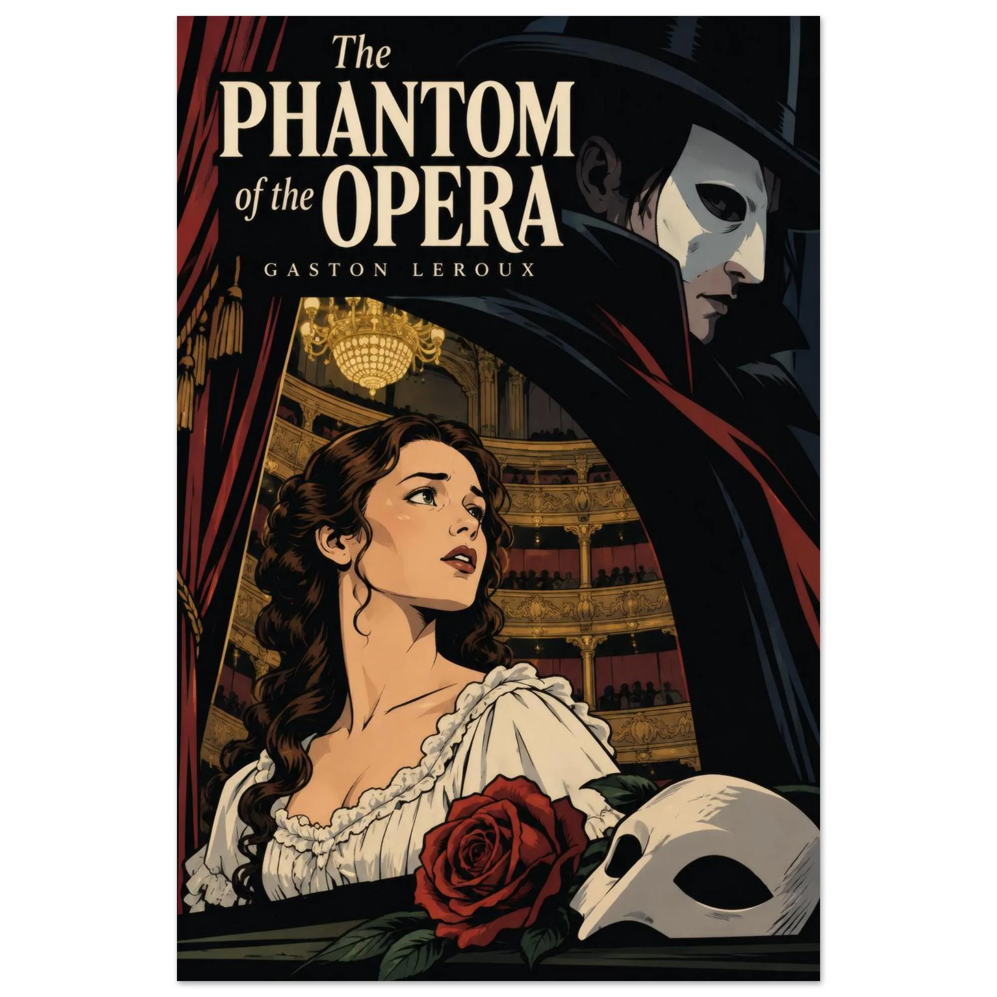 The Phantom of the Opera Comic Poster — Vector poster