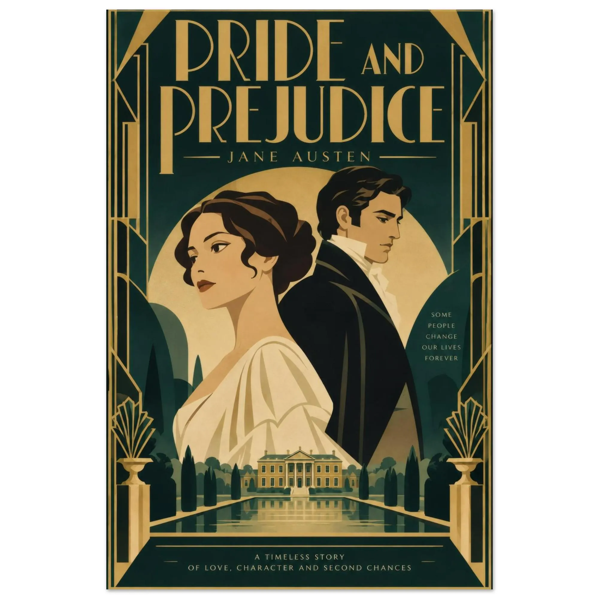 Pride and Prejudice Poster — póster art déco